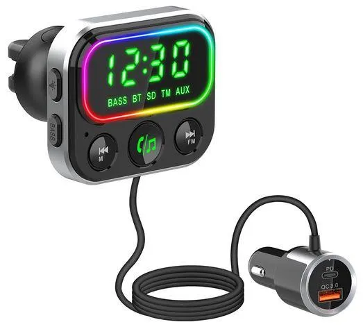 MP3 FM модулатор S-link SL-BT405 Bluetooth/TF Card/USB 3.0/18W Charger