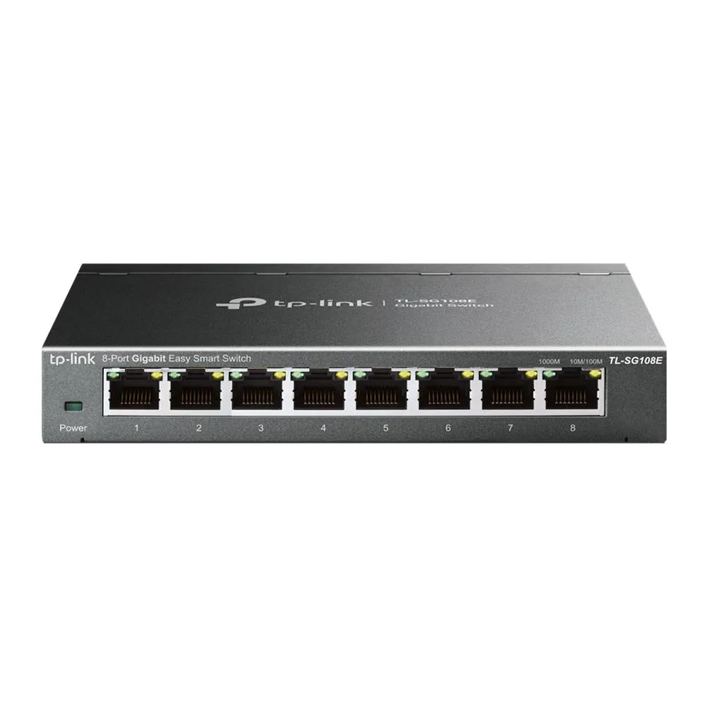 Network switch TP-LINK 8 Port, Gigabit, Easy Smart SG108E, 10/100/1000 Mbps RJ45