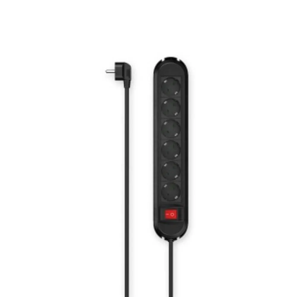 PROD.KABEL HAMA 6-way / Switch /Wall Mounting 3m Black - 223038