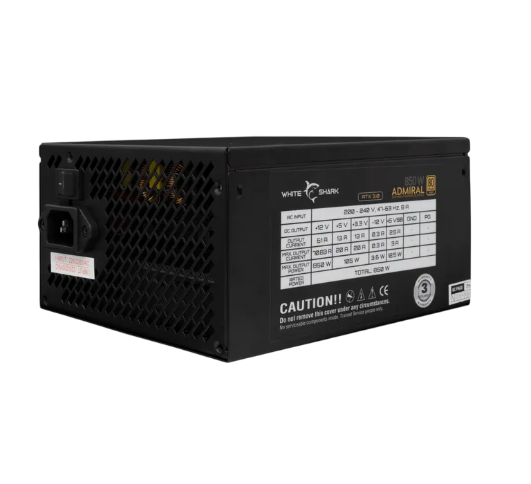 PSU White Shark Admiral 850W 80 Plus Gold Fully Modular Black