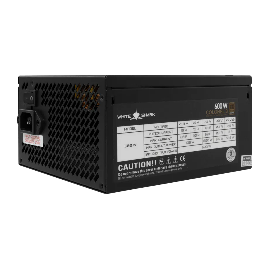 PSU White Shark Colonel 3 600W 80 PLUS Bronze Fully Modular