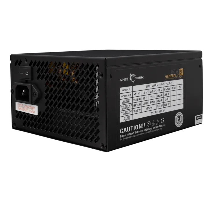 PSU White Shark General 2 750W 80 Plus Gold Fully Modular Black
