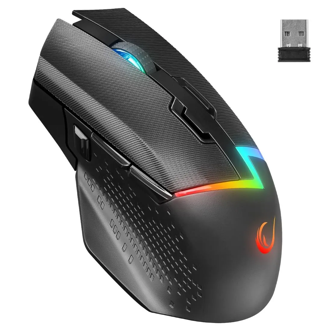 RAMPAGE DROP M3 Black RGB Rechargeable Wired/Wireless 10000DPI 10D Gaming Mouse