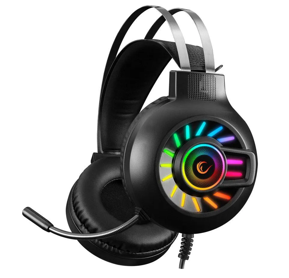 Слушалки RAMPAGE RM-K44 ZENGIBAR Black 7.1 Surround RGB Light Effect Gamin