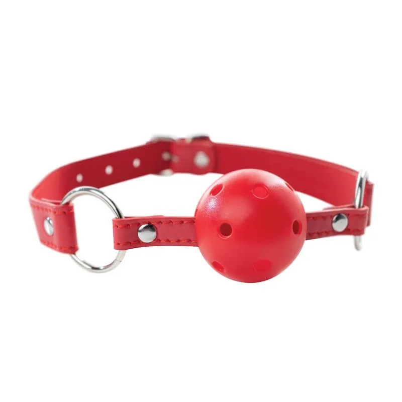 Црвен гег бол со дупчиња за воздух Red Breathable Ball Gag