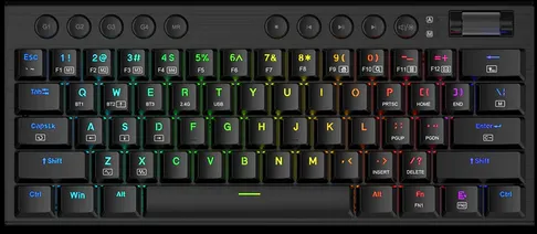 REDRAGON Horus Mini K632RGB-PRO Gaming Black Mechanical Wired & 2.4GHz & Bluetooth Red Switch