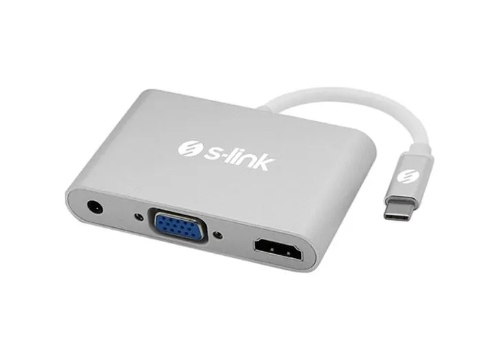 S-LINK SL-USB-C58 to USB3.1 Metal to VGA + HDMI4K * 2K + 3.5 (28795)