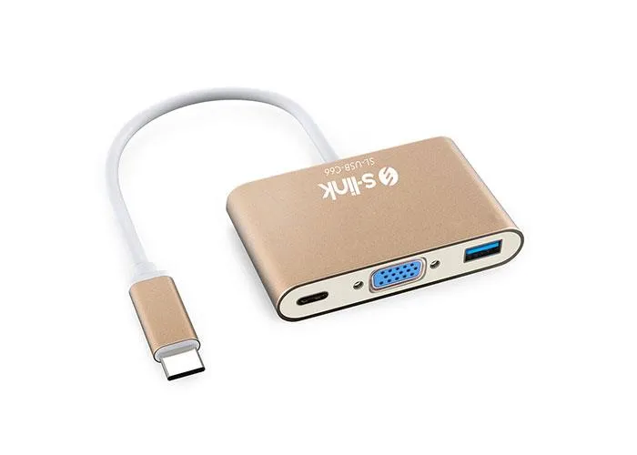 S-LINK SL-USB-C66 Type-C to VGA + usb3.0 + pd Cable (22685)