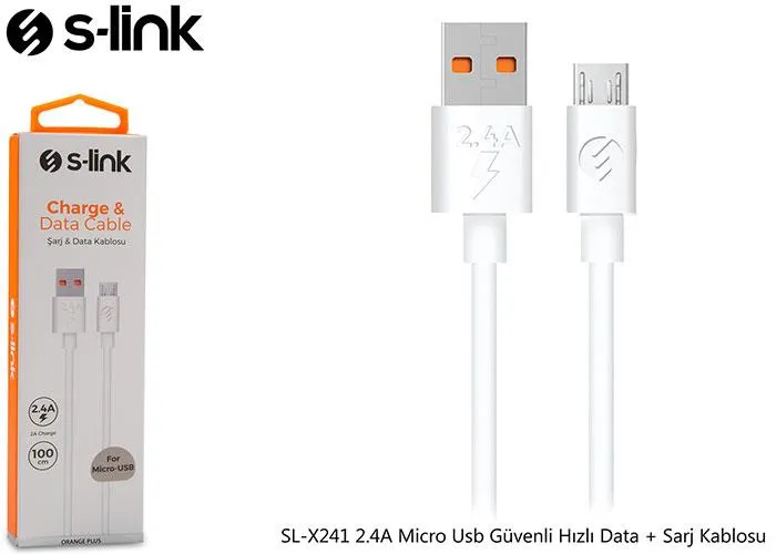 S-LINK SL-X241 2.4A Micro Usb Secure Fast Data + Charging Cable (31619)