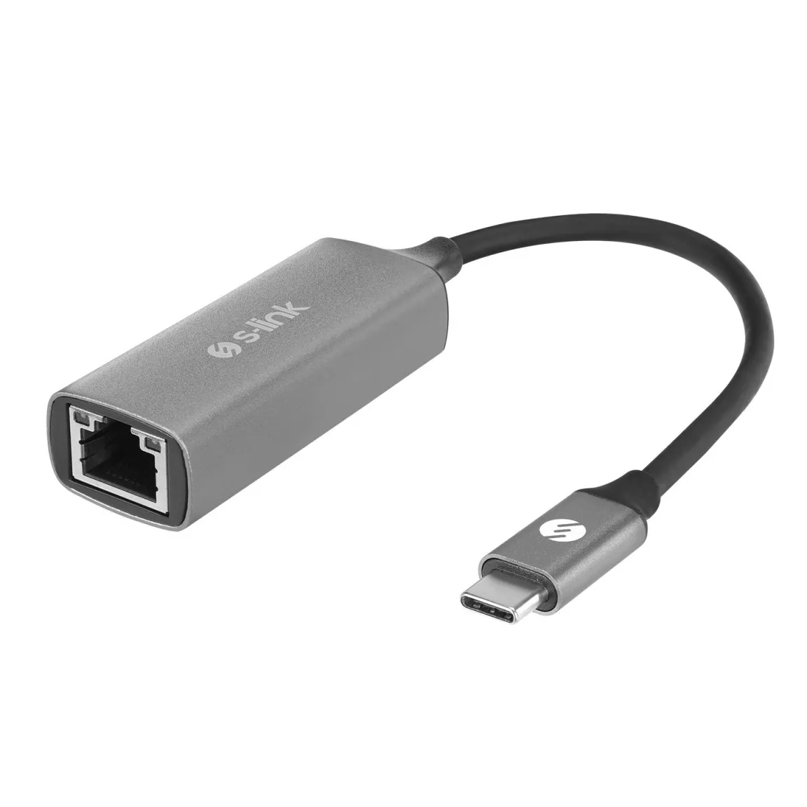 Адаптер S-LINK SW-U336 Type-C to RJ45 10/100/1000Mbps Gray Metal