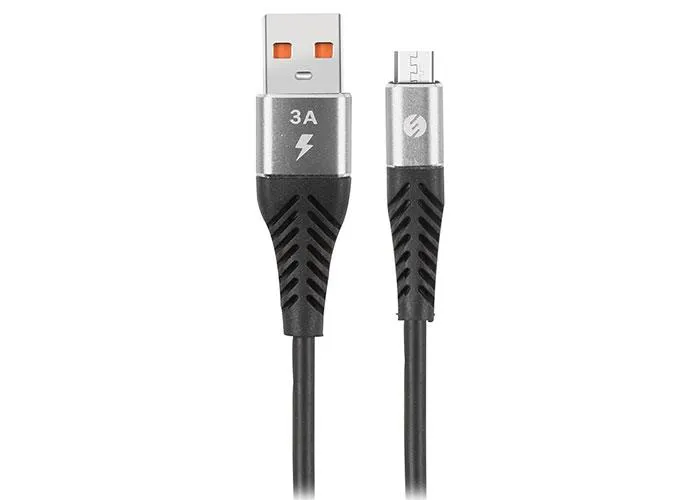Кабел S-LINK Swapp SW-C565 1M 3A Micro Usb Gray / Black