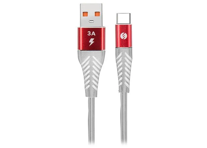 Кабел S-LINK Swapp SW-C765 1M 3A Type-C Red / White