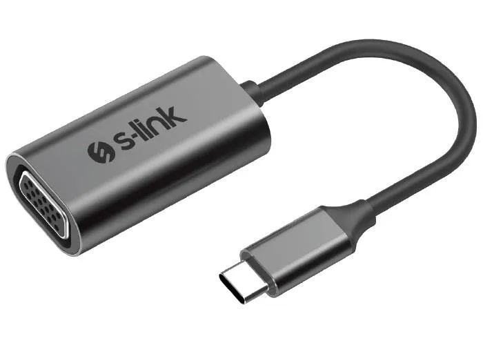 Конвертер S-LINK Swapp SW-U514 Gray Metal Type-C to VGA (32336)