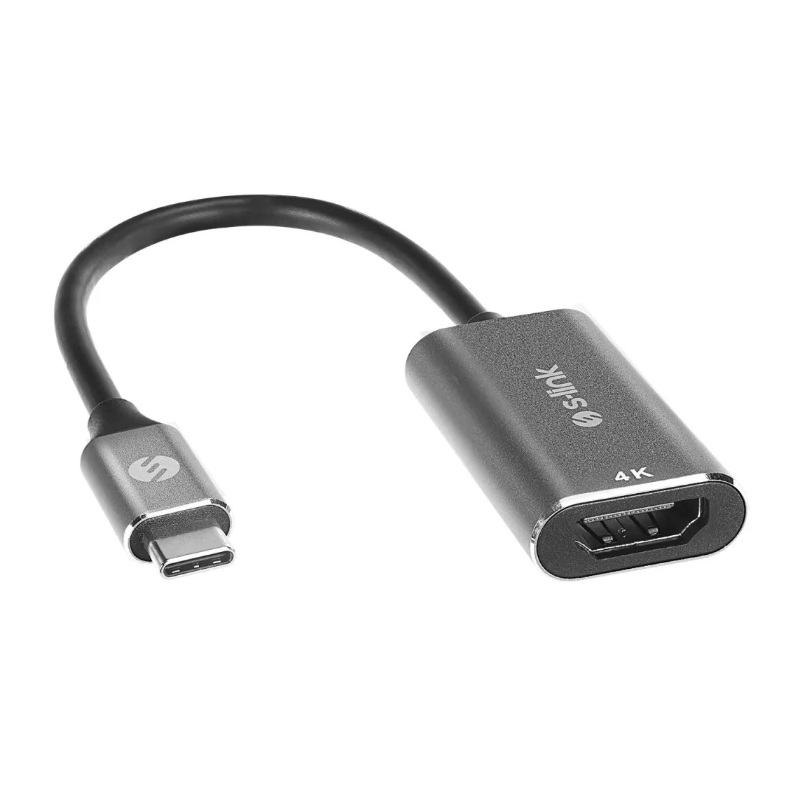 Адаптер S-LINK SWV-USBC028 4K@30Hz Type-C to HDMI Gray Metal