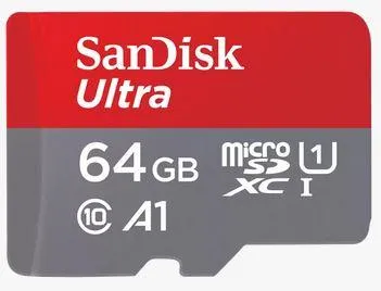 Микро SD CARD SANDISK 64GB Ultra Micro 140MB/s A1 Class 10 UHS-I + Adap,  64GB