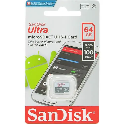 Микро SD Картичка SANDISK 64GB Ultra 100MB/s Class 10 UHS-I