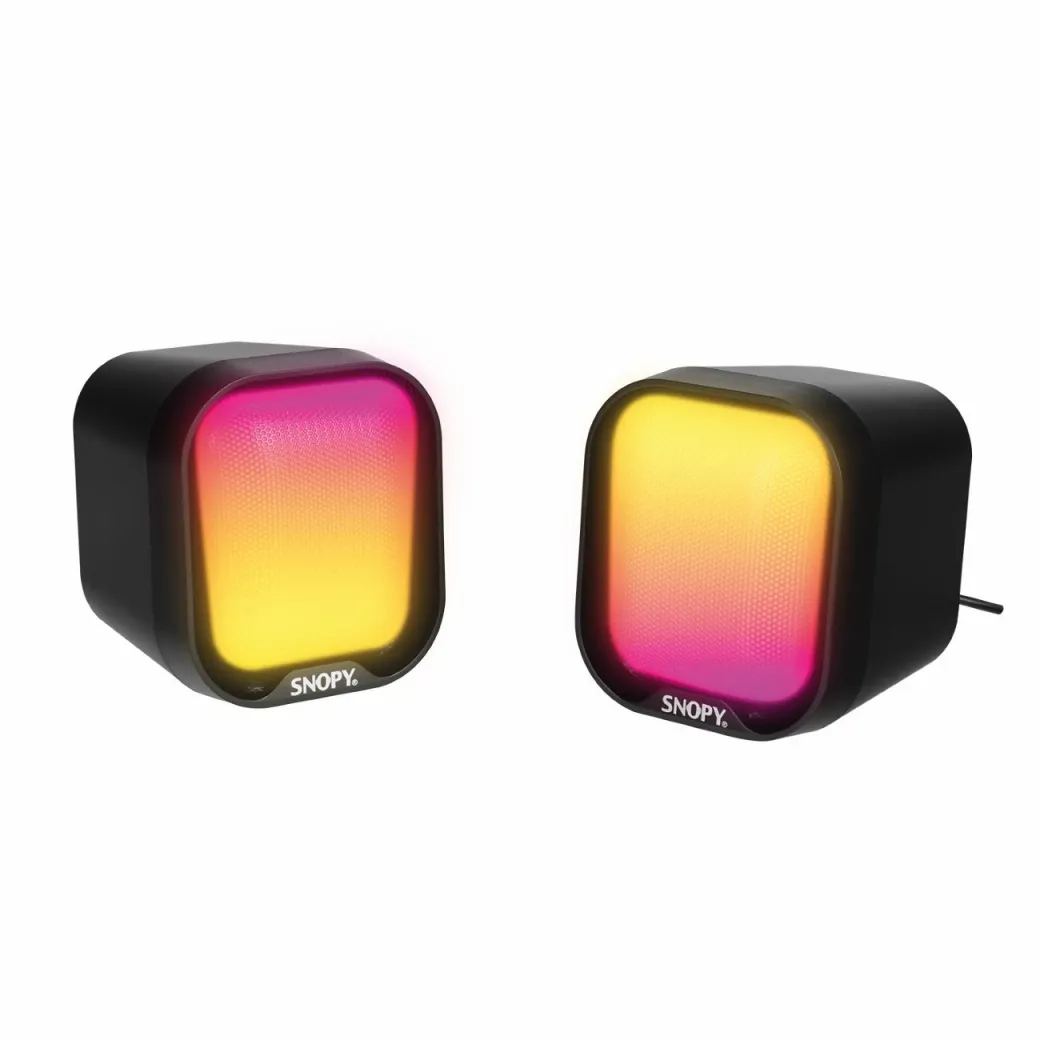 Звучници SNOPY SN-87U 2.0 Mini RGB Lighted 2Wx2CH USB Gaming Black, 4W (2Wx2)