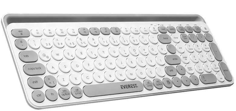 Tастатура Everest EKW-28 Wireless White/Grey Round Key