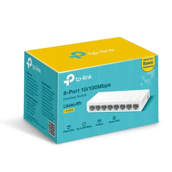 TP-LINK 8 Port LS1008 10/100Mbps White