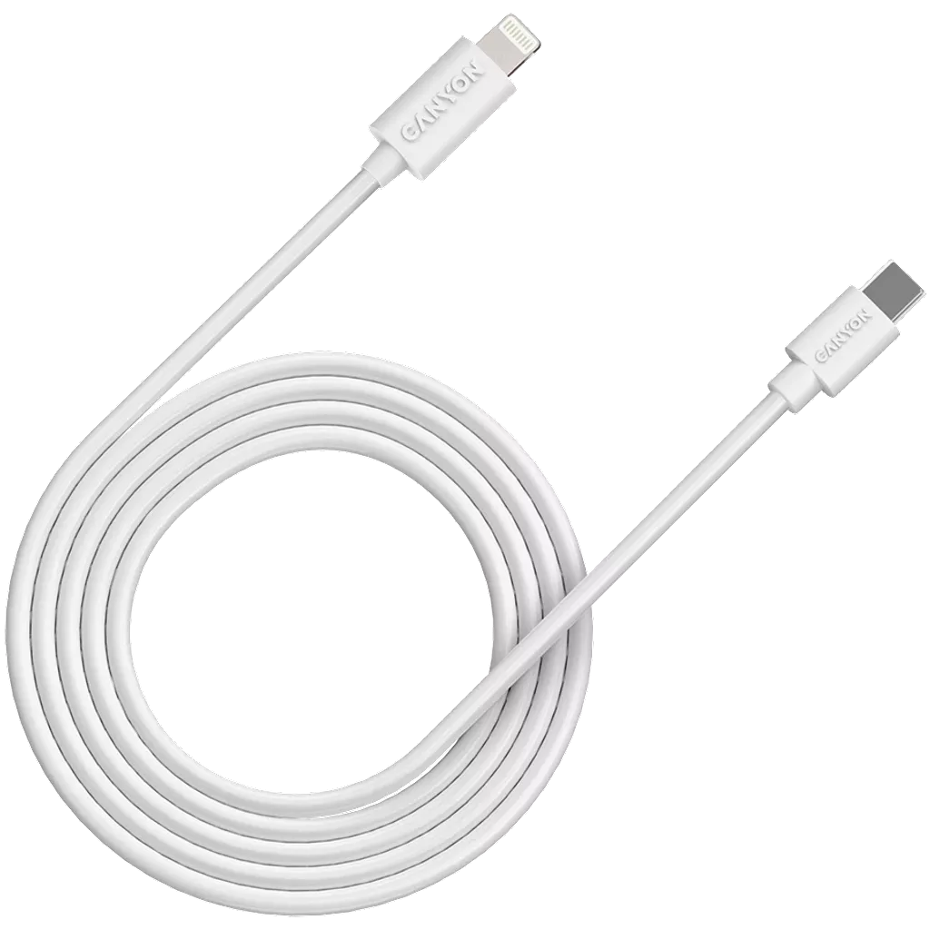 USB кабел CANYON CFI-12 Type C to Lightning 2m White