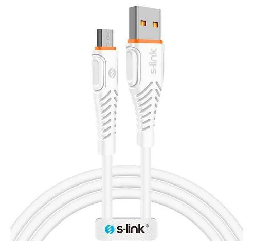 USB кабел S-link SL-STP45 3A Fast Charge Type Micro White