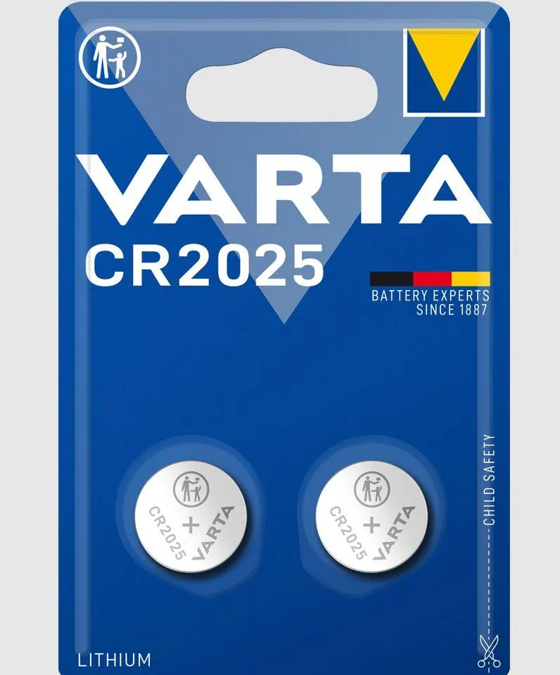 Литиумски батерии VARTA CR 2025, 2x3V