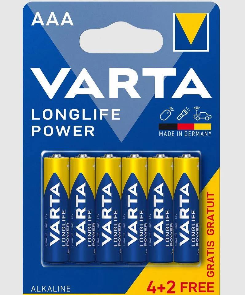 Алкални батерии VARTA HIGH ENERGY LR03 AAA 6x1.5V