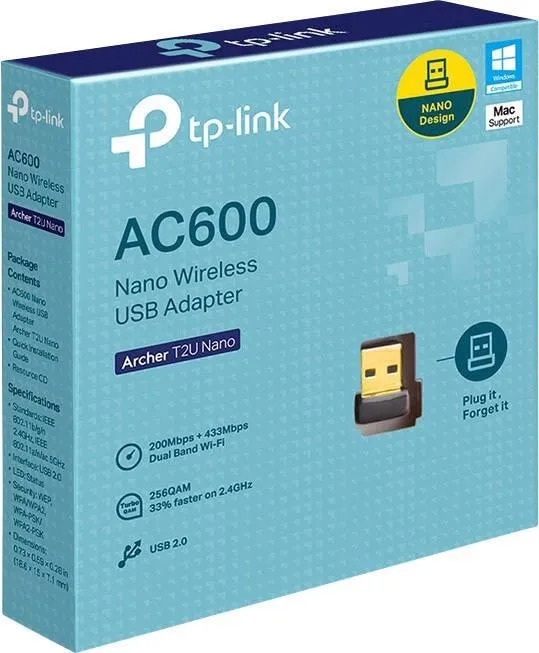 Wifi stick TP-LINK Archer T2U Nano AC600 Nano Wireless USB Ad, USB 2.0