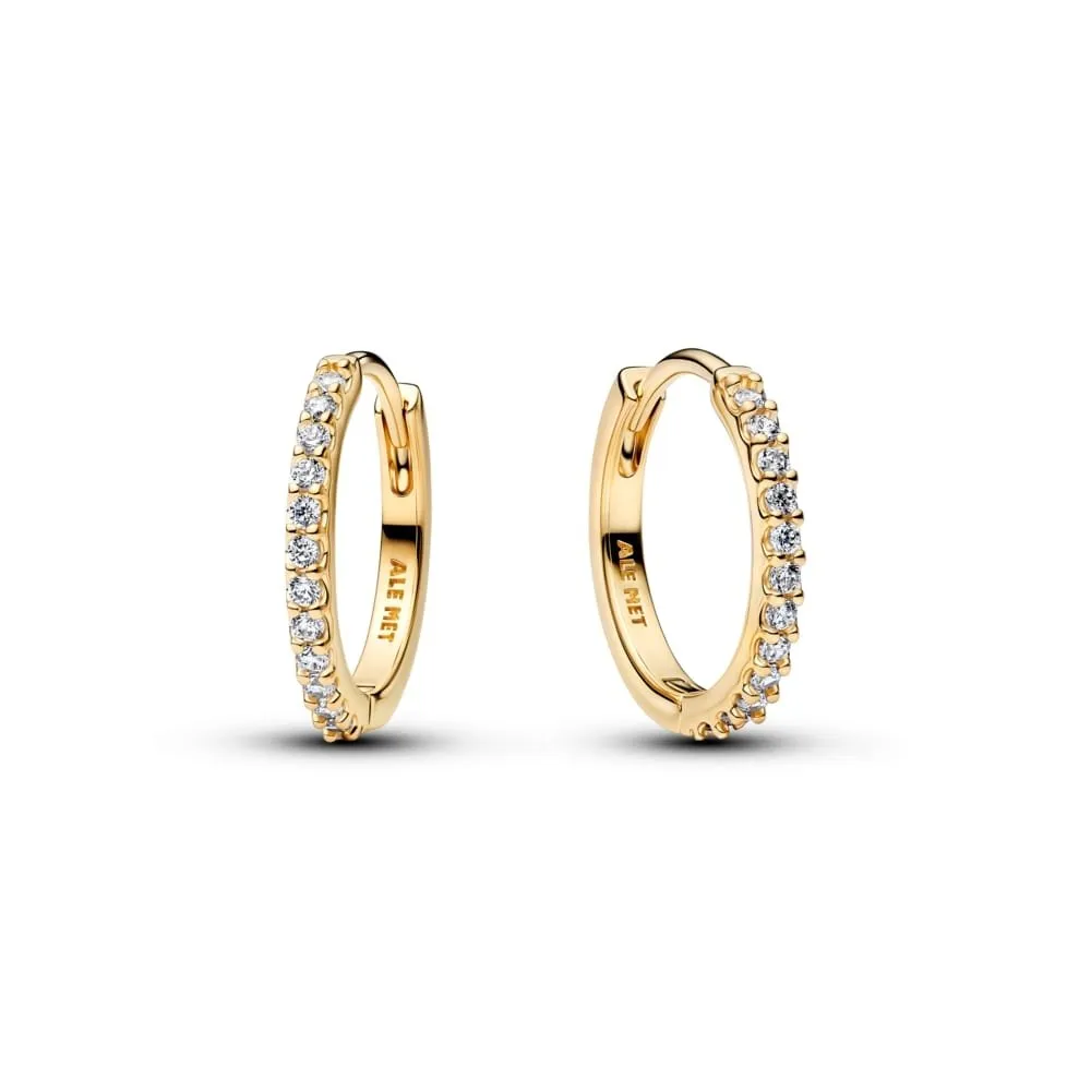 Обетки мини алки со циркони од 14k позлата