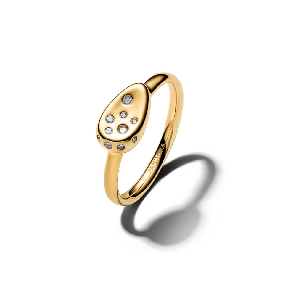 Прстен печат со средна овална форма од 14k позлата