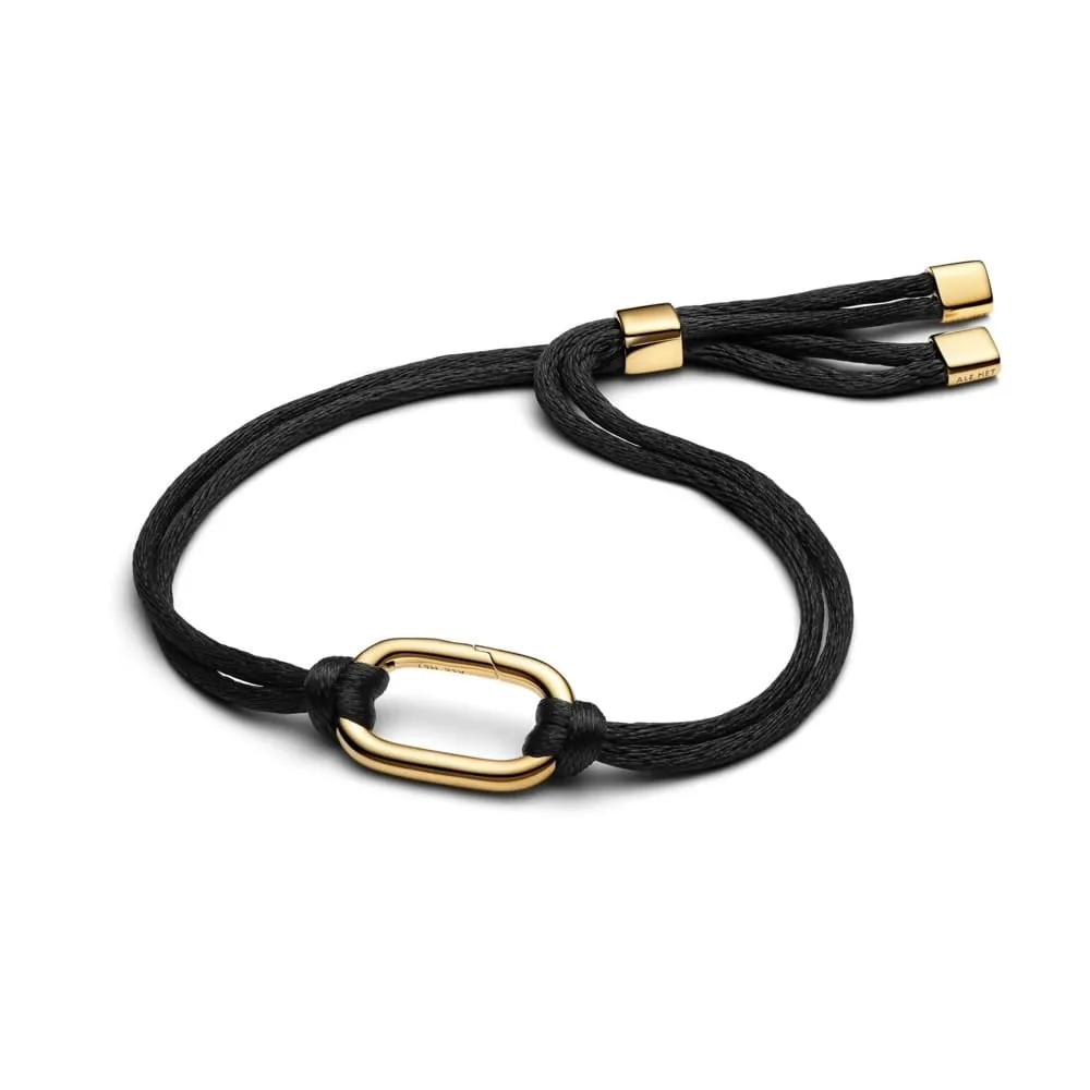 Белегзија со црн конец и карика од 14k позлата