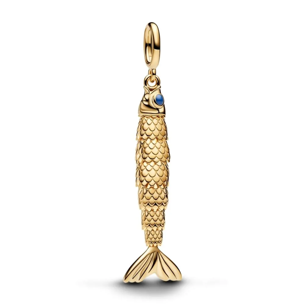 Висечки приврзок риба од 14k позлата