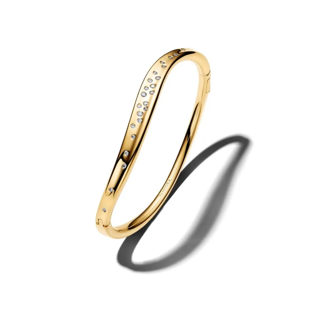 Bangle органска белегзија со циркони од 14k позлата