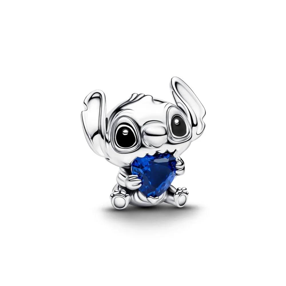 Disney Stitch Blue Heart приврзок со син кристал