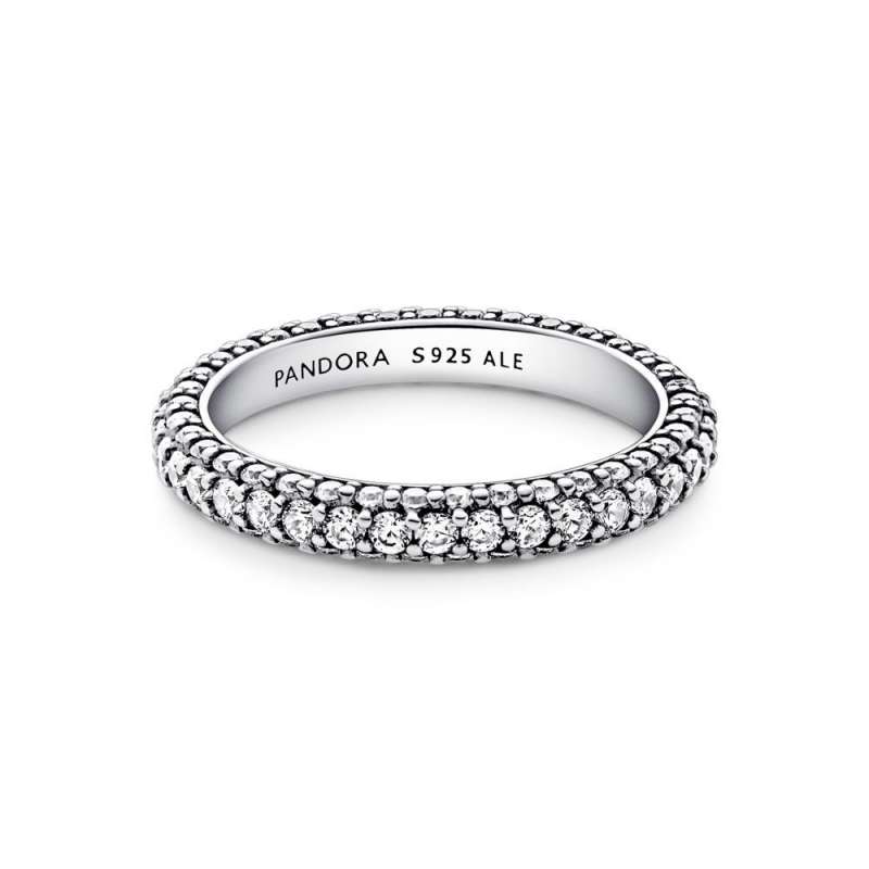 Прстен Pandora Timeless со еден pavé  ред