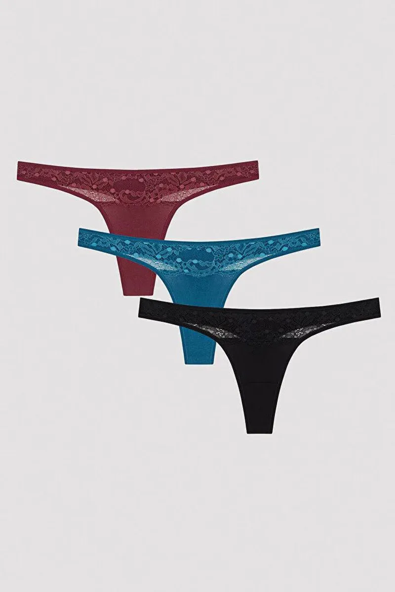 Penti женски килоти DARK TONES LACY DETAILED 3LU T