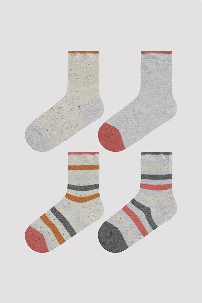 Penti женски класични чорапи G.PINK GREY STRIPE 4 PAC