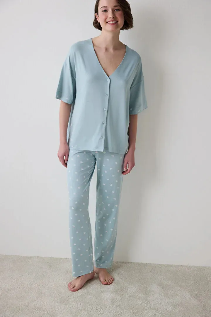 Penti женски сет пижами LANA GREEN SS GOMLEK PANT SET