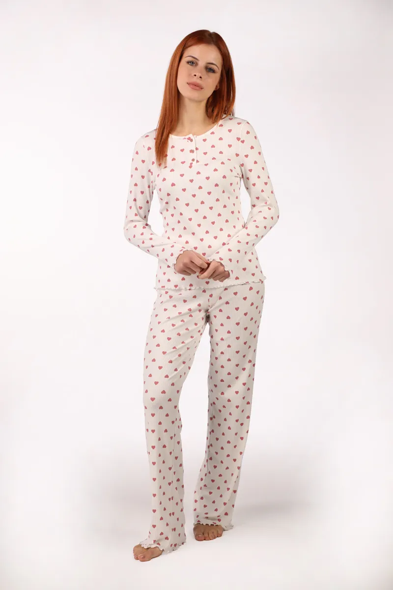 SF женски сет пижами 735186 RIB HEARTS DD SS26