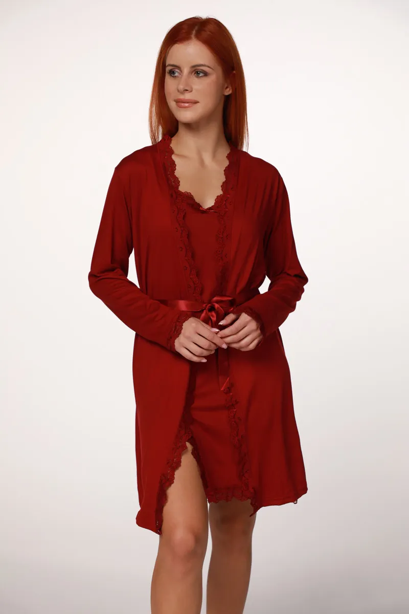 SF женски сет ноќница BURGUNDU FW25