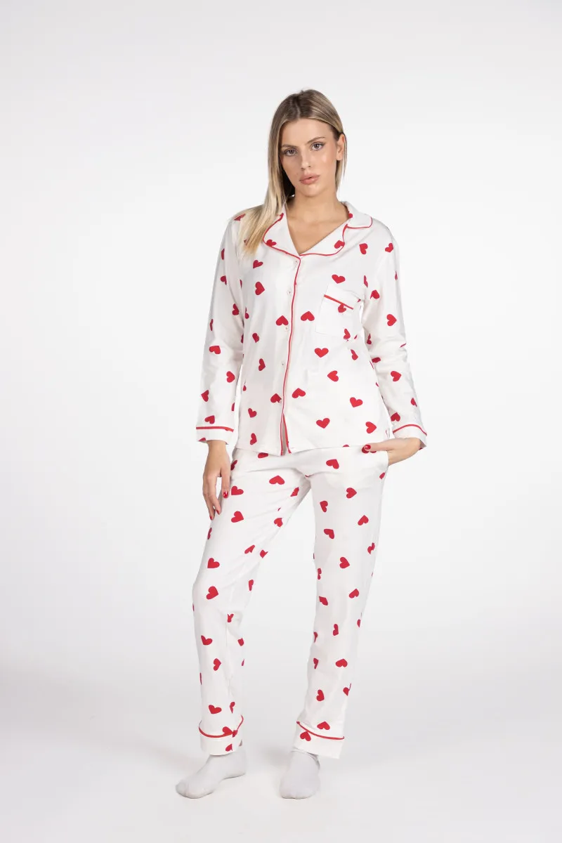 SF женски сет пижами HEARTS DD SS25