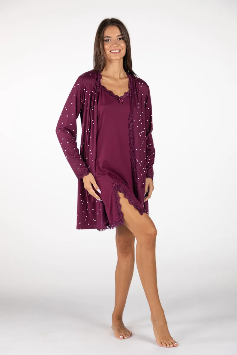 SF женски сет ноќница HEARTS FW24