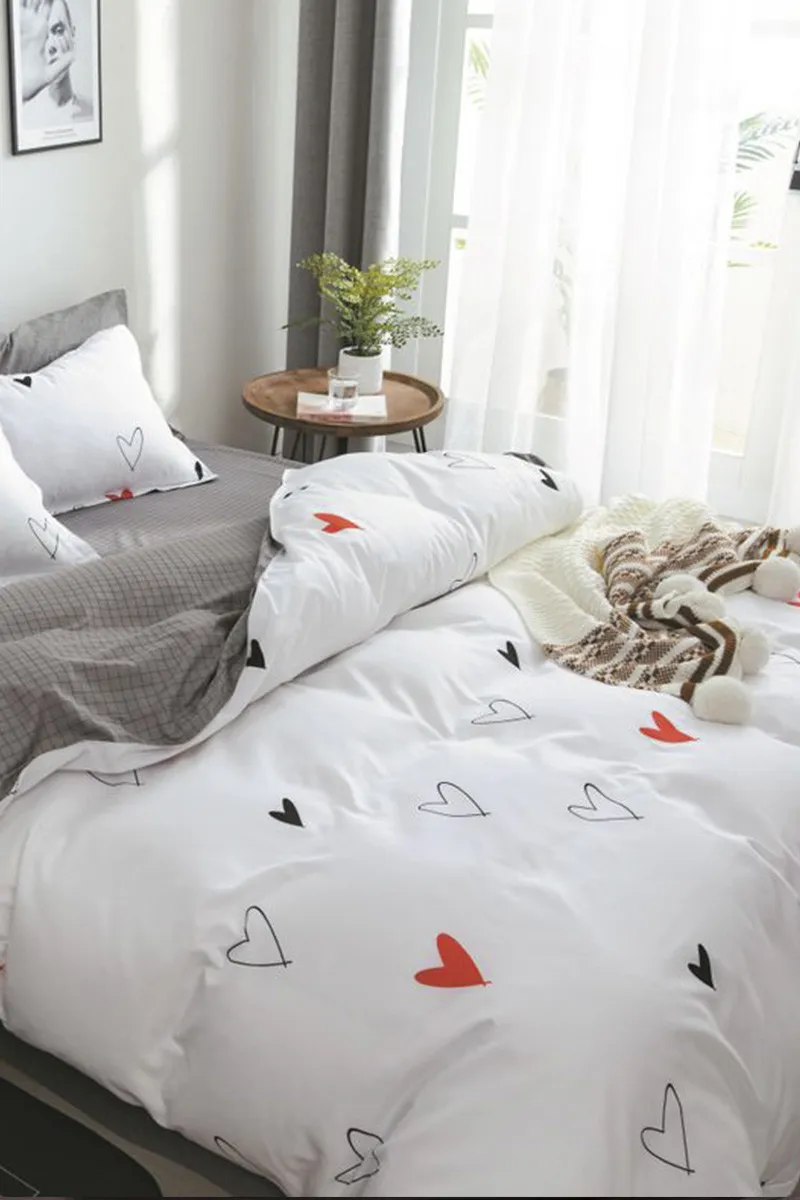 SF HOME  постелнина 140/220 WHITE HEARTS