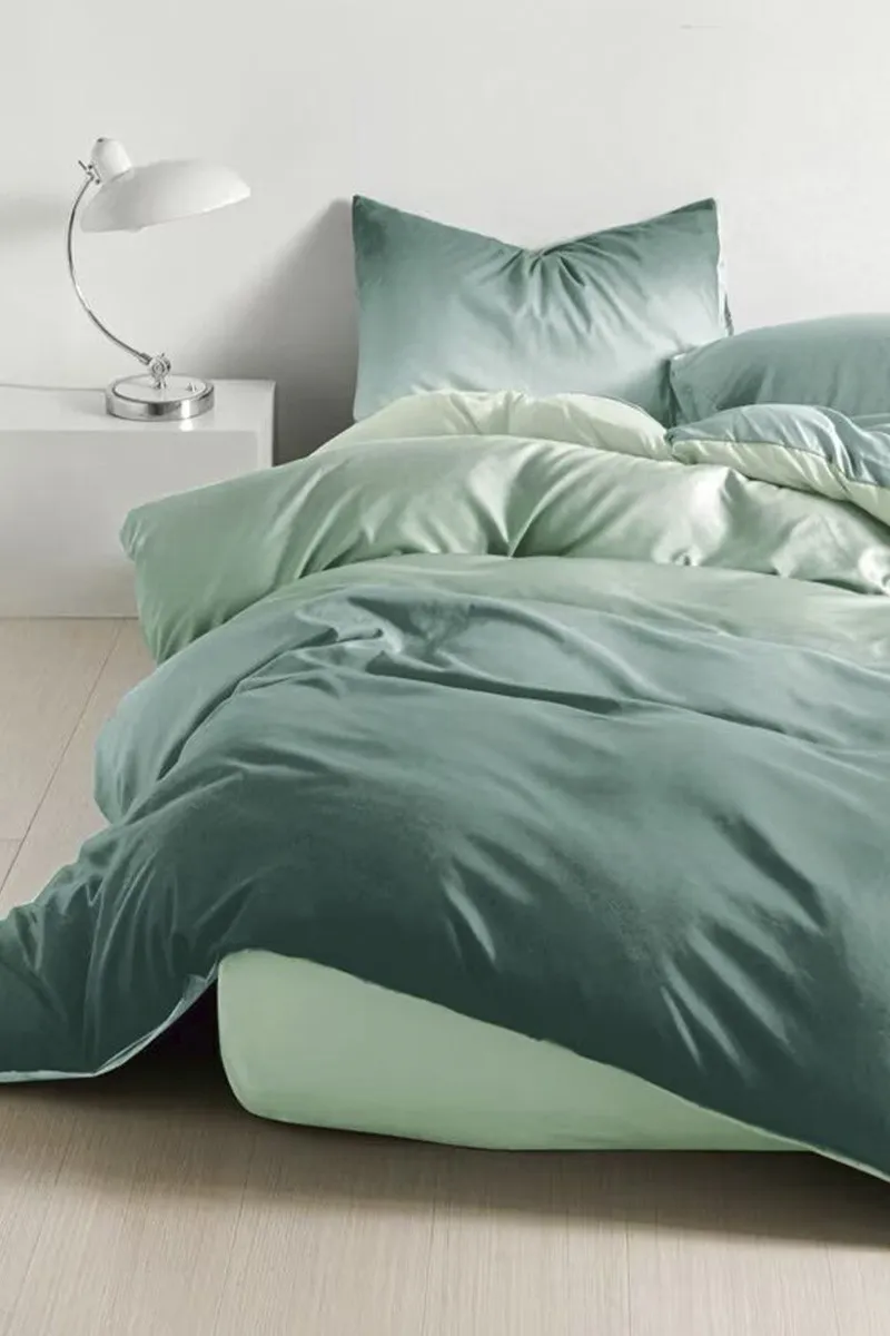 SF HOME  постелнина 200/220 GREEN OMBRE