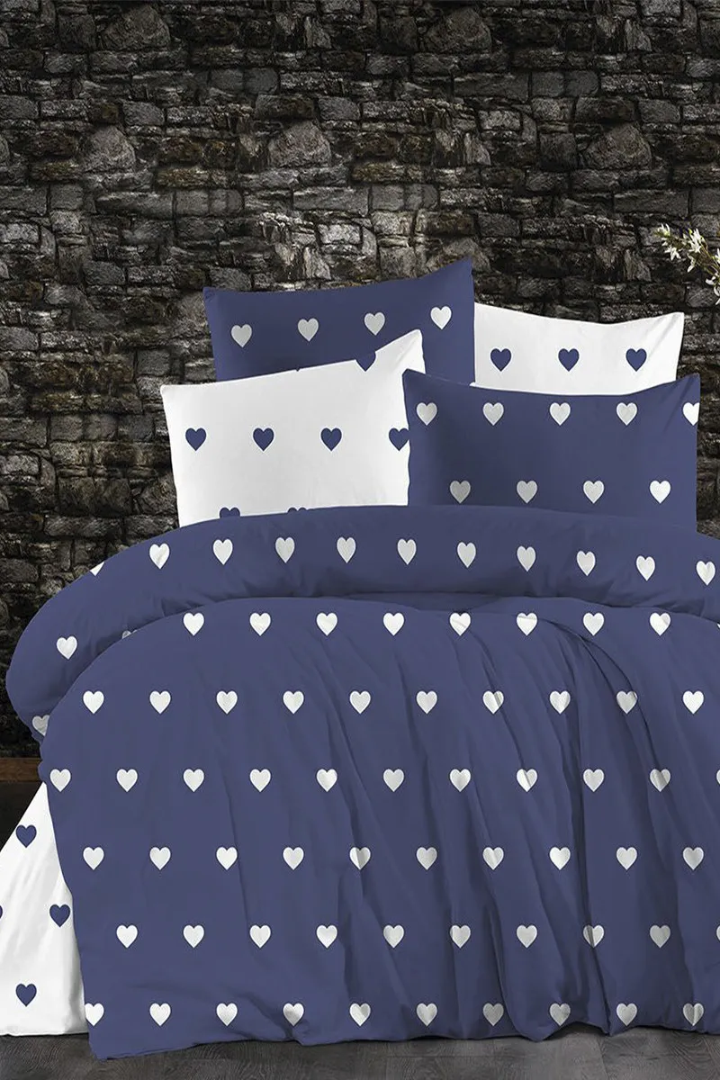 SF HOME  постелнина ALENA Navy heart