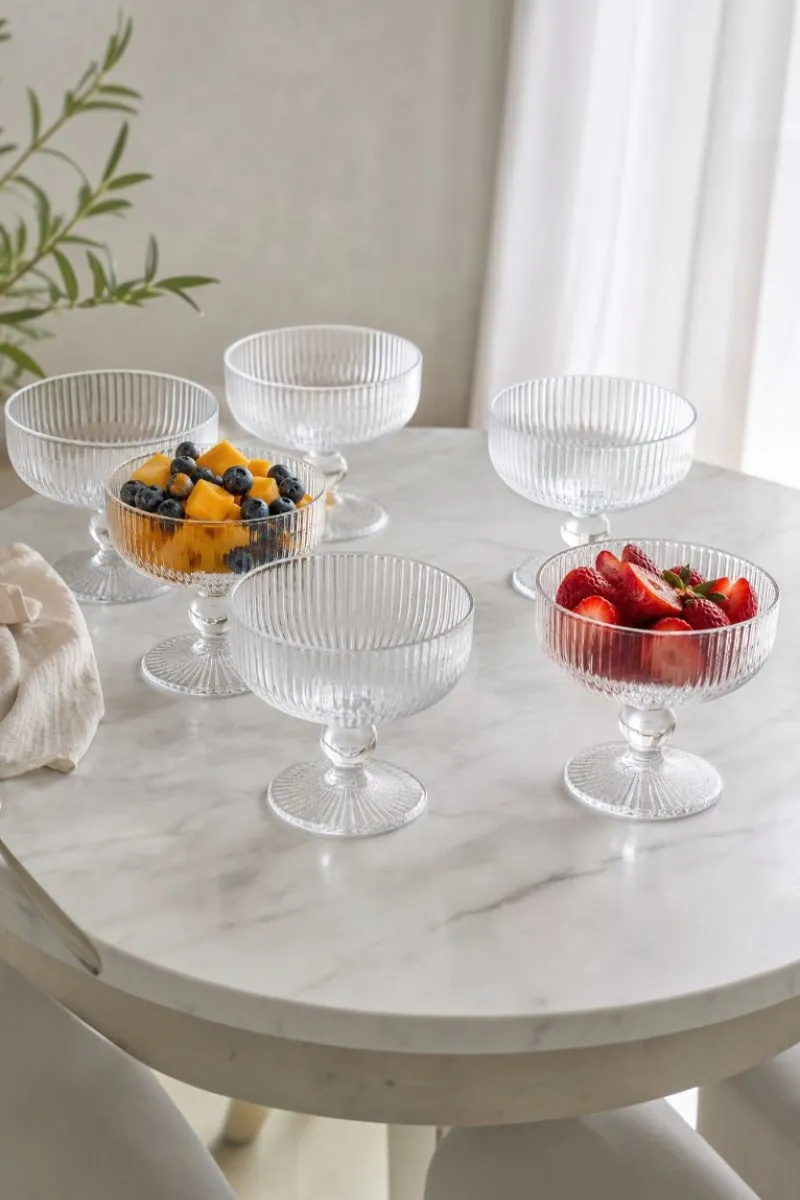 SF HOME  Сет чаши за сладолед Stripe 1/6