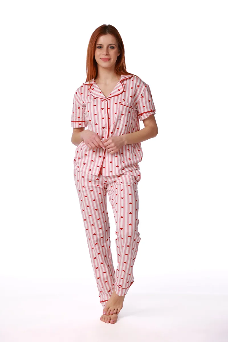 SF женски сет пижами PINK RED KD SS26
