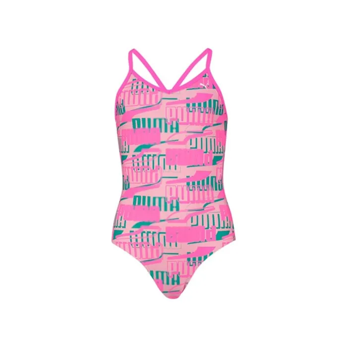 PUMA SWIM GIRLS PRINTED SWIMSUIT 1P
