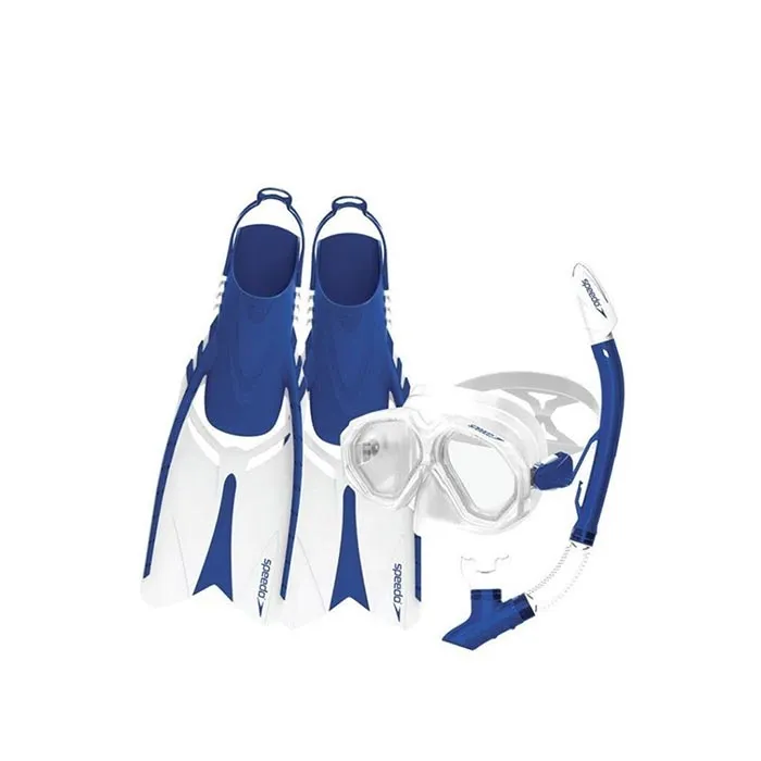 SPEEDO LEISURE AU DUAL LENS AND FINS SET  CLEAR/CHROM