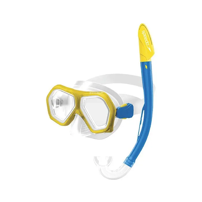SPEEDO LEISURE JNR DUAL LENS COMBO YELLOW/ROYAL